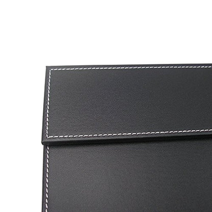 Ultra-Smooth PU Leather Desk Pad & Mat Office Desk Drawing & Writing Board A3/ A4 File Paper Clip Table Protector Mat on Top Large 24''x18'' (Black) - color: Black-a005