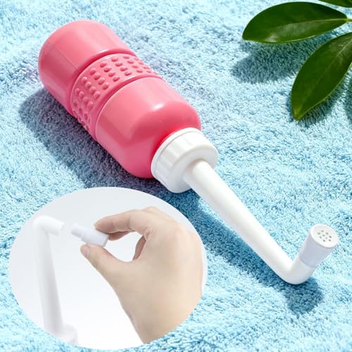 Portable Handheld Personal Hygiene Refresher Toilet Butt Cleaner Travel Bidet Spray Bottle for Home 450 ML(15oz)-Pink - color: Pink