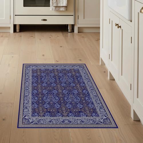3'x5' Blue Sapphire Islamic Prayer Traditional Washable Throw Rug - color: Blue/Pattern 23, size: 3' x 5' (Rectangular)