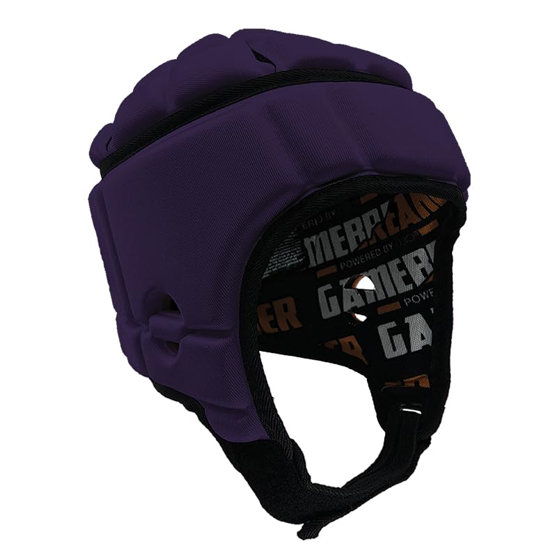 GameBreaker PRO Soft Headgear, D3O Protection for Football, Rugby, MMA, Lacrosse, Black, Medium, 7v7, Flag Football, Water Polo, Surfing - Adult and Youth - color: Purple, size: Large