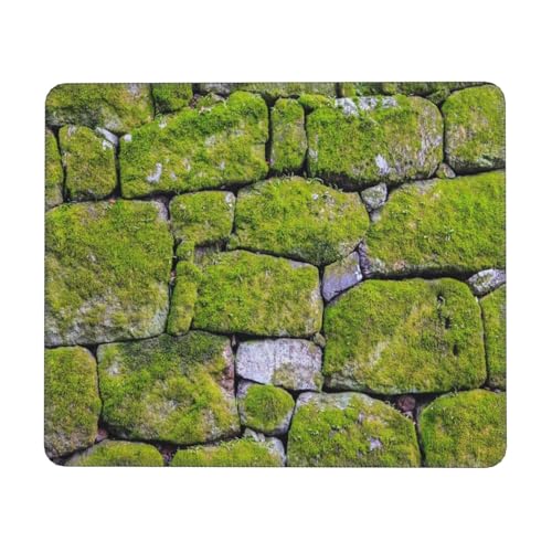 Green Moss Stone Nature Plants Pattern Mousepad Non-Slip Rubber Base Mouse Pads for Computers Laptop Office Desk Accessories Mouse pad 7.9 x 9.5 in - color: Moss Stone