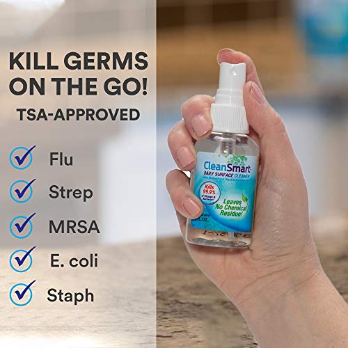 CleanSmart To Go Disinfectant Kills 99.9% of Viruses, TSA-Approved for Safe Travel, 2 oz Bottle (Pack of 3) - size: 2 Fl Oz (Pack of 3)