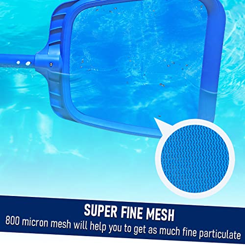 Poolvio Heavy Duty Swimming Pool Leaf Skimmer Net with Strong Reinforced Handle for Cleaning Swimming Pools, Hot Tubs, Spas and Fountains - size: Pool Skimmer