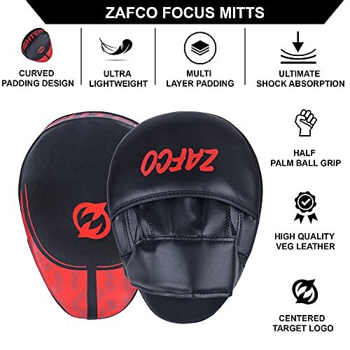 Boxing Mitts for Muay Thai MMA Sparring Training Punching Focus Punch Target Mitts and Pads - color: Red