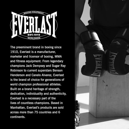 Everlast Powerlock 2 Hook & Loop Boxing Gloves | Fight Training Gloves | Hook and Loop with Durable Hand & Wrist Support | Heavy Bag & Fitness Training - color: Red / Black, size: 14 oz