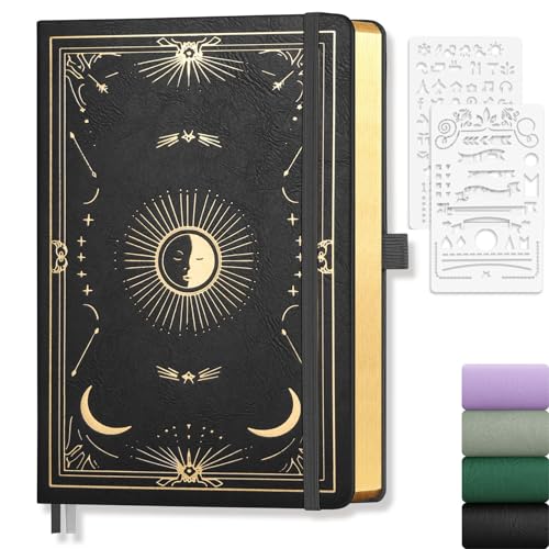 Blank Journal for Women Men, 192 Pages A5 Notebook Journal, Hardcover Notebook with 100Gsm Thick Pages, Leather Note Book for Writing, Travel, Business, Office, Prayer 5.7 x 8.3,Black - color: Black, style: Plain