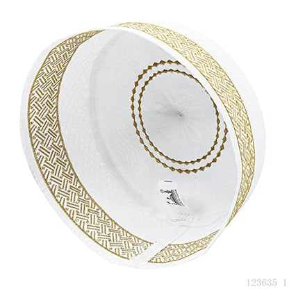 RUIXIA Men Boys Muslim Prayer Kufi Hat Skull Cap Embroidery Islam Kufi Headware takke Praying Beanie Hat Kofia Topi Hat - color: Yellow-adult