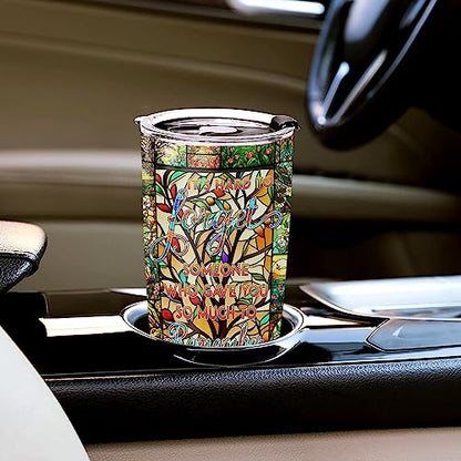 WAZONE Personalized Tumbler With Lid 20oz 30oz Cardinal Birds Stainless Steel Insulated Cup Vacuum Travel Mug Its Hard To Forget Someone Who Gave You So Much To Remember Sympathy Gift Style - color: Cardinal