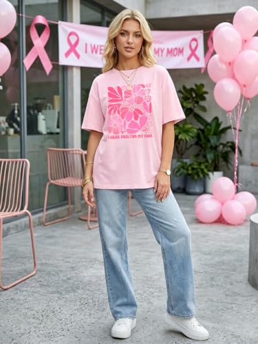 Breast Cancer Shirts for Women Pink Ribbon Boxing Gloves Graphic Tops Breast Cancer Awareness Tshirts Fighter Tees - color: Pink2, size: XX-Large
