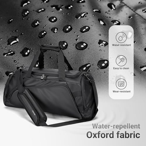 reeyee 40L Convertible Gym Duffel Bag Backpack, Water Repellent Sports Travel Bag with Shoe Compartment, Wet Pocket & Insulated Cooler, 3-in-1 Weekender Carry On Bag for Men Women