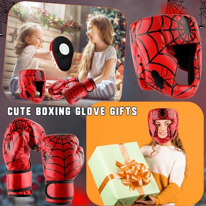 Kids Boxing Headgear and Gloves Set for Beginners and Children Youth Kickboxing Training Sparring Karate Muay Thai Taekwondo MMA