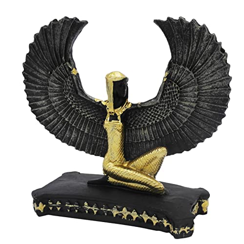Ancient Egypt Aquarium Betta Fish Tank Decorations Reptile Turtle Lizard Spider Tanks Terrarium Egyptian Décor Ornament Pet - color: Egyptian Open Wings Goddess