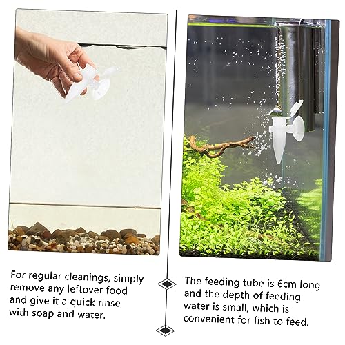 POPETPOP 5PCS Automatic Shrimp Feeder Tube with Suction Cup for Aquarium Mini Shrimp Hatchery Fish Feeding Device Small Fish PET Feeder
