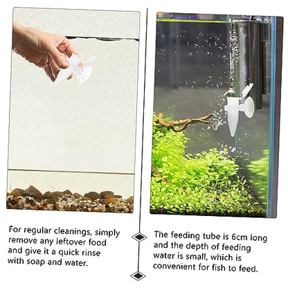 POPETPOP 5PCS Automatic Shrimp Feeder Tube with Suction Cup for Aquarium Mini Shrimp Hatchery Fish Feeding Device Small Fish PET Feeder