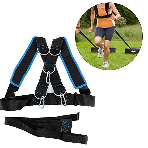 Sled Harness Tire Pulling Harness, Sled Shoulder Harness Adjustable Fitness Workout Speed Training Trainer Belt with Pull Strap for Pulling Speed Training,