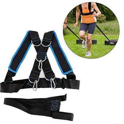 Sled Harness Tire Pulling Harness, Sled Shoulder Harness Adjustable Fitness Workout Speed Training Trainer Belt with Pull Strap for Pulling Speed Training,