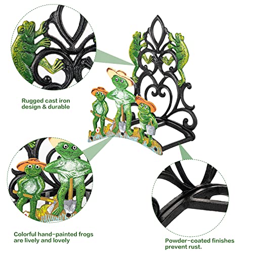 Sungmor Cast Iron Wall Mounted Garden Hose Holder - Five Frogs Rack | Large Capacity & Heavy Duty Cast Iron Water Hose Holder for Outside,Watering Hose Metal Stand Sturdy Pipe Hanger - color: Shape D-frog