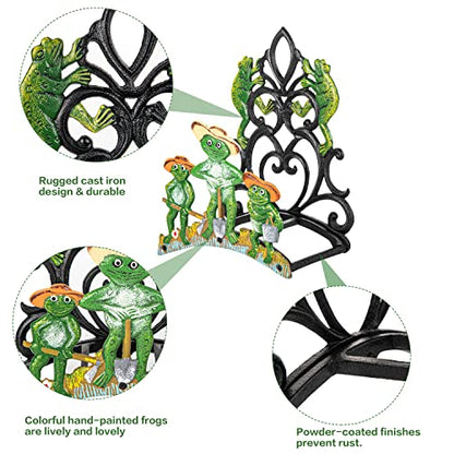 Sungmor Cast Iron Wall Mounted Garden Hose Holder - Five Frogs Rack | Large Capacity & Heavy Duty Cast Iron Water Hose Holder for Outside,Watering Hose Metal Stand Sturdy Pipe Hanger - color: Shape D-frog