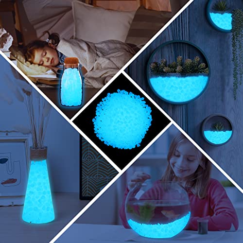 600PC Glow in The Dark Rocks Outdoor Decorative Stones Luminous Stones Garden Pebbles Glowing Rocks for Garden,Potted Plants,Patio,Lawn,Blue - size: 600, style: Blue