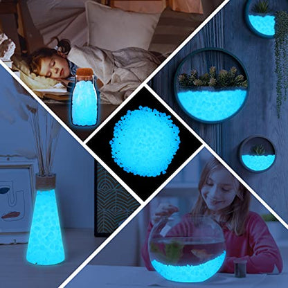 600PC Glow in The Dark Rocks Outdoor Decorative Stones Luminous Stones Garden Pebbles Glowing Rocks for Garden,Potted Plants,Patio,Lawn,Blue - size: 600, style: Blue