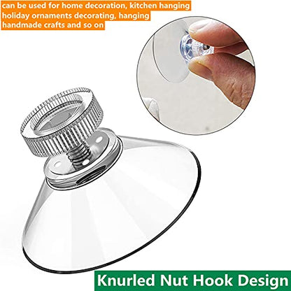 vilihkc 10PCS Sucker Cup Suction Hook Plastic Sucker Pad Holder Silicone Round Strong Transparent with Knurled Nut for Daily Hanging(2.1inch) - color: 2.1inch