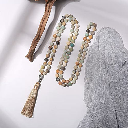 Tasbih Prayer Beads Allah & Muhammad Islamic Prayer Rosary Muslim Islam Misbaha Tasbeeh Sibha 99 Prayer Beads Necklace 33 Prayer Beads Bracelet - color: 8mm Amazonite 99 Beads