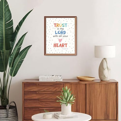 LARTSFRO Bible Christian Wall Art Decor Posters Prints, Inspirational Bible Verses Room Bathroom Bedroom Playroom Dorm Wall Art Decor Aesthetic for Nursery Baby Kids Teen Girls Gifts, Christian Classroom Wall Decor, 10x8 Inch Set of 4 Pcs Pictures (UNFRAM