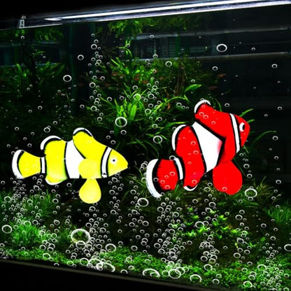 4 Pcs Silicone Luminous Clownfish with Suction Cup Glow in Dark Waterproof Design Realistics Swimming Decoration for Aquarium Tank