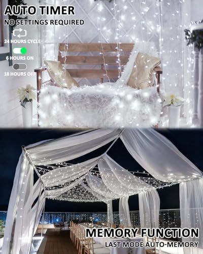 2 Pack 200 LED Battery Operated String Lights, Twinkle Lights Cool White - color: Cool White, size: 2PK(100LED)