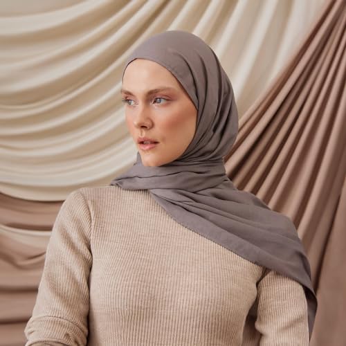 Modest Summer Woven Hijab | Premium Lightweight, Soft Touch Hijab for Women - color: Silver