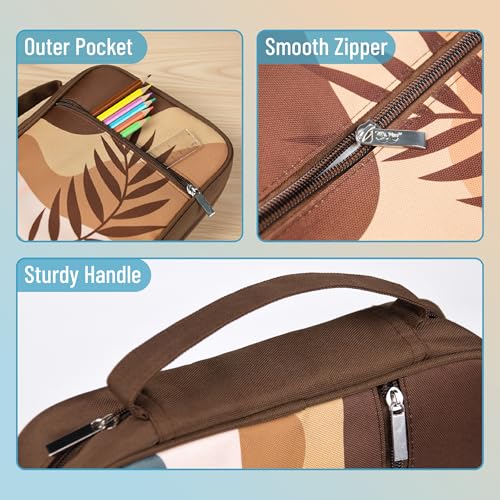 Mr. Pen- Bible Cover Case | Carrying Book Case with Durable Handle and Zippered Pocket, Bible Protective Church Bag for Men & Women, Christian Gifts - color: Retro Leaves