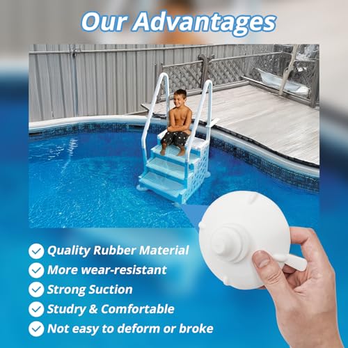 4 Pack Pool Step Suction Cups Fit for Innovaplas Above Ground Pool Steps | 4" Heavy-Duty Water Resistant Rubber Suction Cups - size: 4 Packs
