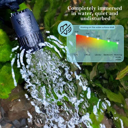 AQQA Aquarium Wave Maker,Suction Cup Fish Tank Single Powerhead Pump | 3W/5W/10W/15W 110V/60Hz Ultra Quiet Submersible Circulation Pump,360°Adjustable For Freshwater Saltwater Black 5W - size: 5W 1200GPH for 15-38 Gallon