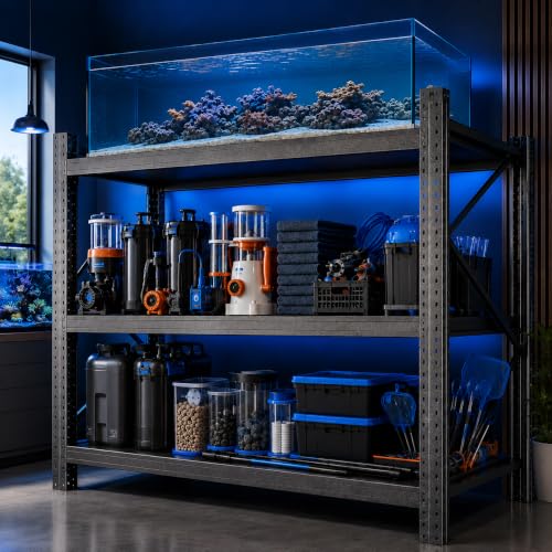 Heavy Duty Fish Tank Stand, Aquarium Terrarium Stand with 1500Lbs Capacity Per Shelf, Large Metal Utility Rack for Multiple Tanks, Garage and Basement, Black 3-Tier, 63.0" H×66.9" W×19.7" D - size: Heavy Duty 3-Tier, 63.0"H×66.9"W×19.7"D