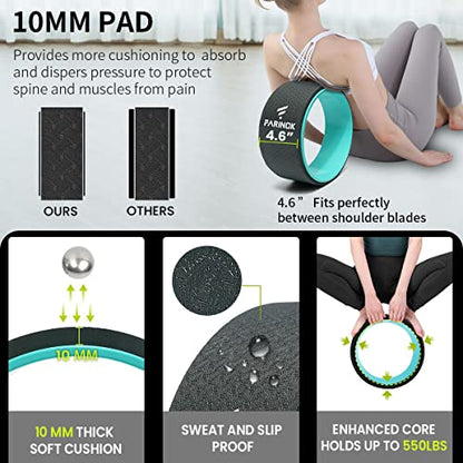 Yoga Wheel for Back Pain Relief, Back Roller Wheel with Extra Cushion | Wider & Thickest Foam, Stretches and Strengthens Core Muscles - style: SINGLE 13''