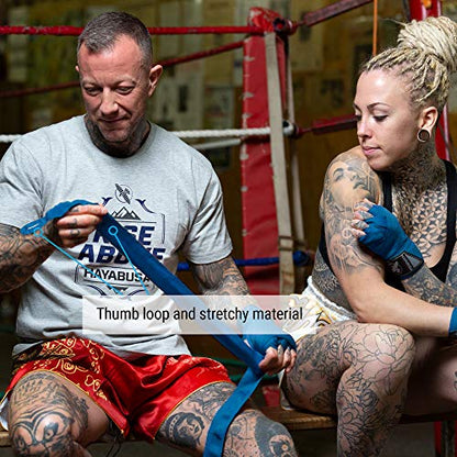 Hayabusa Boxing Hand Wraps Perfect Stretch 4.0 for Men & Women - color: Blue