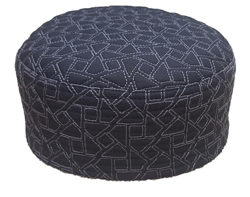 Kufi Hat for Men Soft Fabric Prayer Hat for Men - Warm Muslim Hat for Men- Beanie Prayer Kufi- Muslim Kufi for Men - color: Black, size: Small