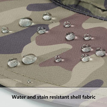 BASSDASH UPF 50+ Sun Fishing Hat Water Resistant with Detachable Neck Flap - color: Earth Camo - Big Head Size