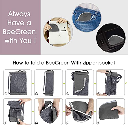 BeeGreen Mesh Drawstring Bag Swim Backpack for Beach Pool Sports Gym Draw String Cinch Bags for Swimming Soccer Basketball Gear Grey - color: Grey, style: Mesh Bag
