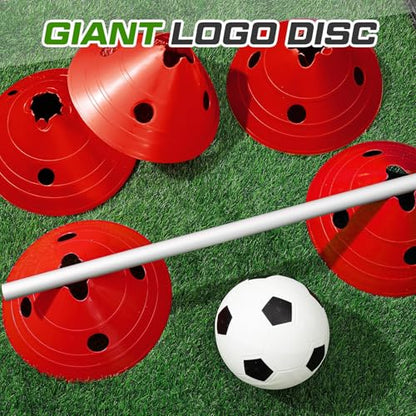 Jumbo Disc Cones Jumbo Soccer Cones with Mesh Bag Giant Large Agility for Soccer Training Adult Sports - color: Red