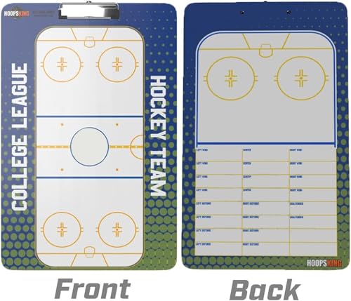 HOOPSKING Customized Ice Hockey Coaching Dry Erase Board | Personalized Hockey Clipboard | Blue Acrylic Letter Size | 15x11 inches | 100 Sheet Capacity - size: 9.5-15