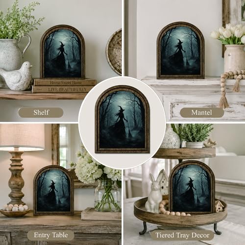 Witch Forest Halloween Arched Table Sign - color: Dark Forest Witch