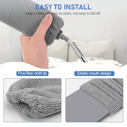 SetSail Dusters for Cleaning Retractable Gap Duster with Extension Pole | Extension Pole Long Handle, Flat Dust Cleaner, with 2 Microfiber Dusting Cloths, for Under Appliances Furniture Fridge