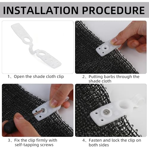 Heavy Duty Waterproof Shade Cloth Clips 20 Pack | ABS Plastic Locking Clamps for Sun Sail, Mesh Netting, Garden Cover, Tarpaulin Grips for Outdoor Patio, Plant Protection | White