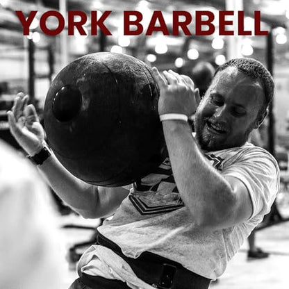 York Barbell 20LB Rubber Slam-Ball – Dead Weight with Textured Surface – Minimal Bounce Absorbs Impact – Pilates Yoga Strength Training Physical Therapy Cardio Exercises for Full Body Workout - Black