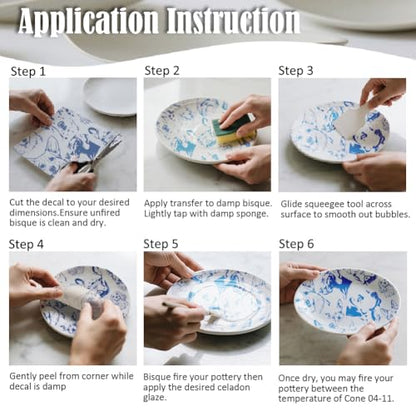 SUPERDANT 5PCS Dogs Underglaze Paper Transfer Animals Transfer Papers for Clay Ceramic Porcelain Under Glaze Transfers for Pottery Enamel Decals Blue Underglaze Decal Handcrafted Gifts - style: Dogs