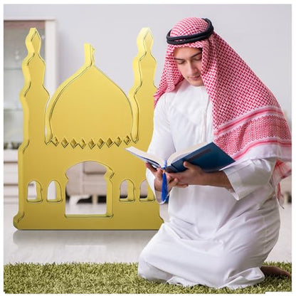 Thyle 5 ft Arabian Mosques Stand-up Cardboard Cutout Life Size Ramadan Eid Mosque Decoration Islam Muslim Backdrop Photo Prop for Muslim Interactive Praying Quran Book Pray and Islam Teach Gift - style: Arabian Mosques