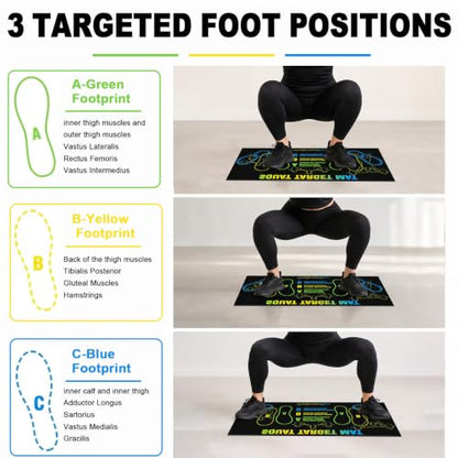 Squat Mat with Foot Position,Non-Slip Workout Mat for Squat & Leg Exercises - color: Green Black