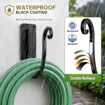 Garden Hose Holder Outside: 2 Pack Wall Mount Water Hose Holder - Heavy Duty Garden Water Hose Hanger for Outside Hose Storage - color: A-2PCs-8“