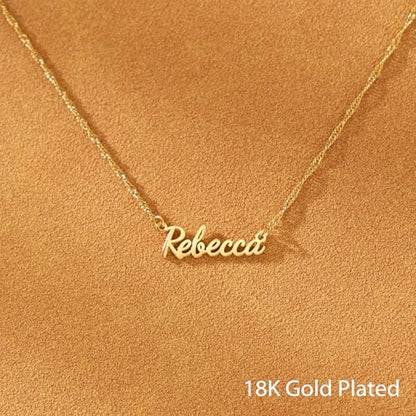 DayOfShe Custom Tiny Name Necklaces for Wedding Bridesmaid Gifts Best Friend Birthday Gifts, 18K Gold Plated Dainty Name Necklace Personalized Christmas Jewelry Gifts - color: Sparkle Twist Chain